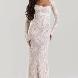 ALEGRA™ – VESTIDO LONGO DE RENDA COM ELEGÂNCIA ROMÂNTICA