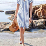 MARTINE™ – CAMISA-VESTIDO ELEGANTE COM RISCAS