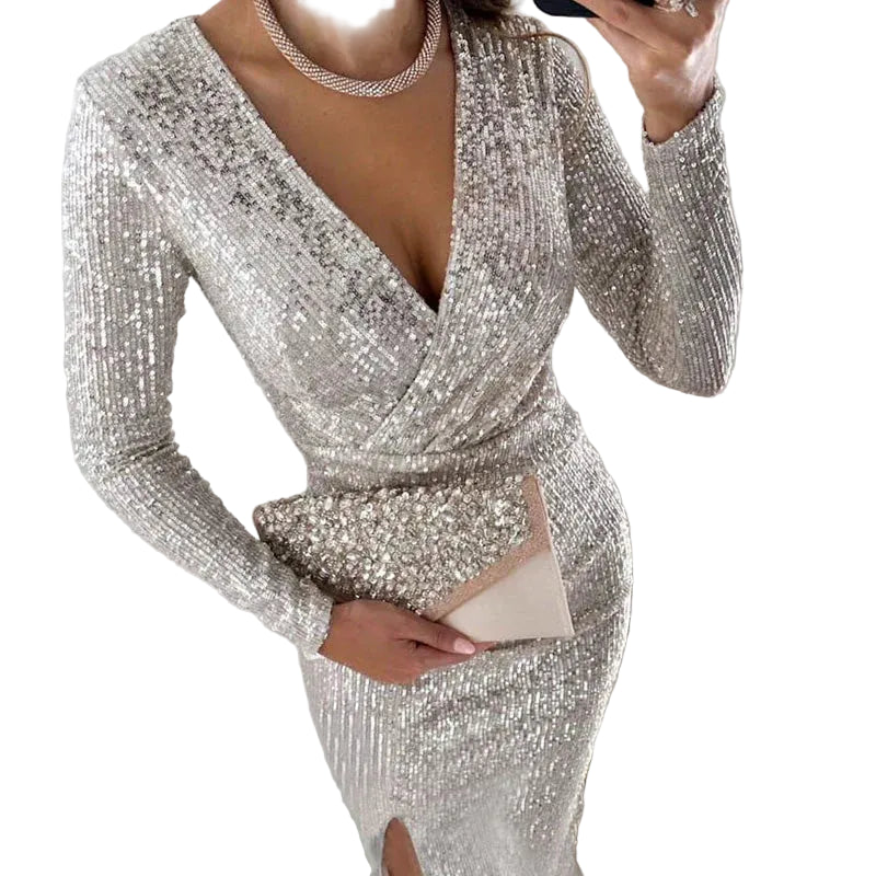 GABRIELA™ - VESTIDO JUSTO COM LANTEJOULAS