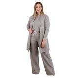 DORREN™ - CONJUNTO ELEGANTE DE 3 PEÇAS COM CARDIGAN LONGO, TOP E CALÇAS