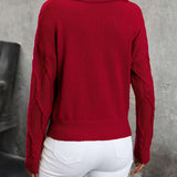 MAHALIA™ – CAMISOLA DE MALHA TRANÇADA COM GOLA