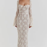 ALEGRA™ – VESTIDO LONGO DE RENDA COM ELEGÂNCIA ROMÂNTICA