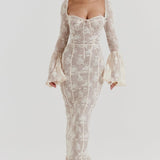 ALEGRA™ – VESTIDO LONGO DE RENDA COM ELEGÂNCIA ROMÂNTICA