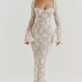 ALEGRA™ – VESTIDO LONGO DE RENDA COM ELEGÂNCIA ROMÂNTICA