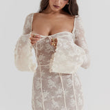 ALEGRA™ – VESTIDO LONGO DE RENDA COM ELEGÂNCIA ROMÂNTICA