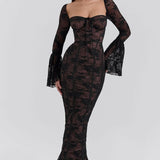 ALEGRA™ – VESTIDO LONGO DE RENDA COM ELEGÂNCIA ROMÂNTICA