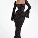 ALEGRA™ – VESTIDO LONGO DE RENDA COM ELEGÂNCIA ROMÂNTICA