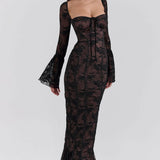 ALEGRA™ – VESTIDO LONGO DE RENDA COM ELEGÂNCIA ROMÂNTICA