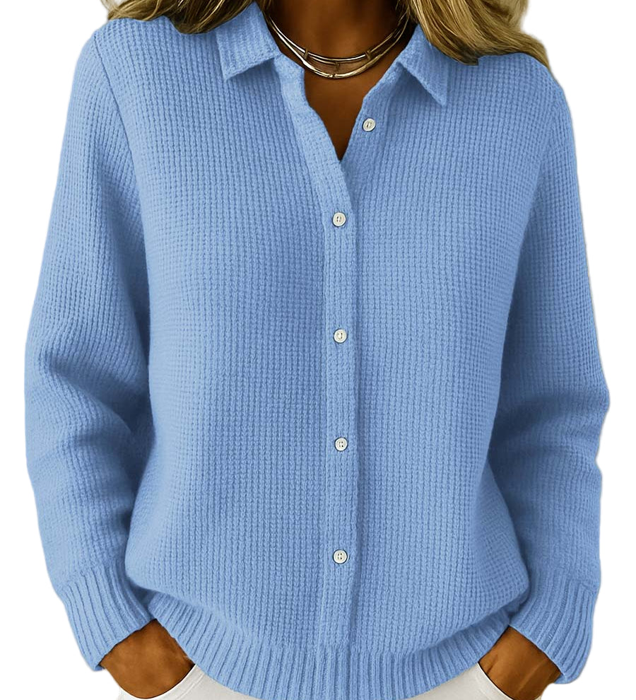 CATARINA™ - CARDIGAN DE MALHA TEXTURIZADA COM BOTÕES