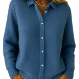 CATARINA™ - CARDIGAN DE MALHA TEXTURIZADA COM BOTÕES