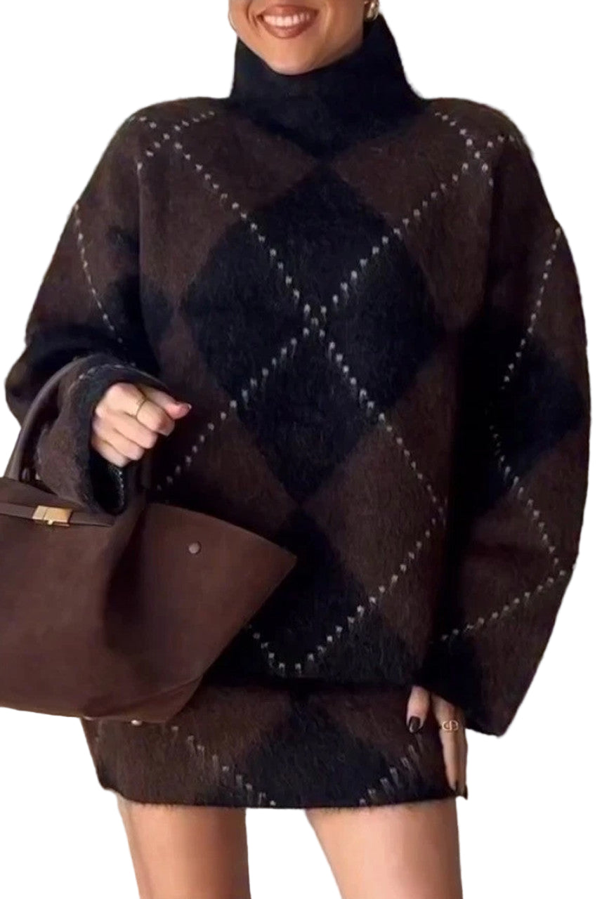 Argyle Jumper And Skirt Set - PRE-ORDER