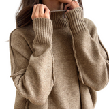 PAULA™ - CONJUNTO DE MALHA COM GOLA ALTA E CALÇAS LISAS