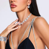 RITA™ – CONJUNTO DE COLAR E BRINCOS PRATEADOS