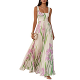 RENATA™ – VESTIDO LONGO ELEGANTE COM PADRÃO FLORAL