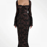 ALEGRA™ – VESTIDO LONGO DE RENDA COM ELEGÂNCIA ROMÂNTICA