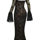 ALEGRA™ – VESTIDO LONGO DE RENDA COM ELEGÂNCIA ROMÂNTICA