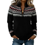 INES™ | CAMISOLA DE MALHA COM FECHO E PADRÃO NÓRDICO