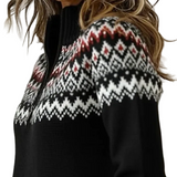 INES™ | CAMISOLA DE MALHA COM FECHO E PADRÃO NÓRDICO