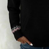 INES™ | CAMISOLA DE MALHA COM FECHO E PADRÃO NÓRDICO