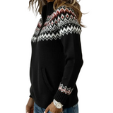 INES™ | CAMISOLA DE MALHA COM FECHO E PADRÃO NÓRDICO